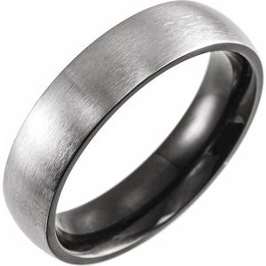 Black PVD Titanium 6 mm Comfort-Fit Half Round Band Size 9.5