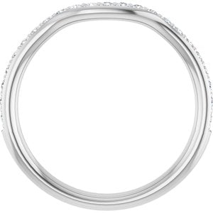 14K White 1/5 CTW Natural Diamond Band
