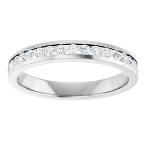 14K White 3/8 CTW Natural Diamond Channel Set Anniversary Band