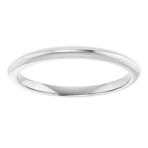 14K White Knife Edge Band Size 7