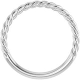 Platinum 1.7 mm Rope Band Size 7