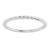 14K White 1.7 mm Rope Band Size 7