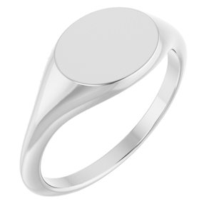 Platinum Oval Signet Ring