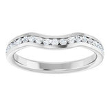 14K White 1/3 CTW  Natural Diamond Contour Band