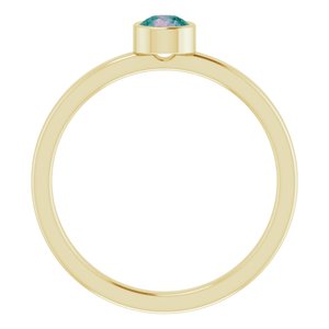 14K Yellow 4 mm Lab-Grown Alexandrite Ring