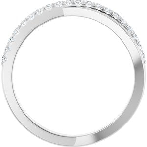14K White 1/5 CTW Natural Diamond Criss-Cross Ring