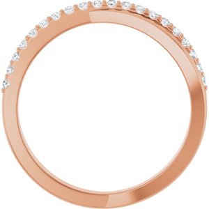 14K Rose 1/5 CTW Natural Diamond Criss-Cross Ring