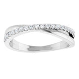 14K White 1/5 CTW Natural Diamond Criss-Cross Ring