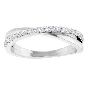 14K White 1/5 CTW Natural Diamond Criss-Cross Ring