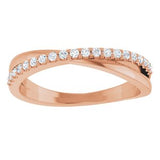 14K Rose 1/5 CTW Natural Diamond Criss-Cross Ring