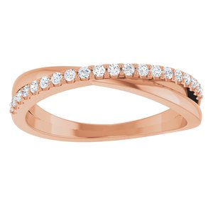 14K Rose 1/5 CTW Natural Diamond Criss-Cross Ring