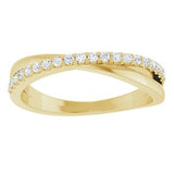 14K Yellow 1/5 CTW Natural Diamond Criss-Cross Ring