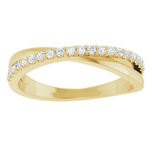 14K Yellow 1/5 CTW Natural Diamond Criss-Cross Ring