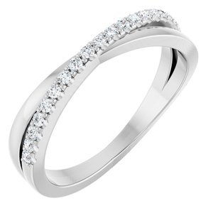14K White 1/5 CTW Natural Diamond Criss-Cross Ring