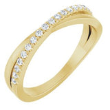 14K Yellow 1/5 CTW Natural Diamond Criss-Cross Ring