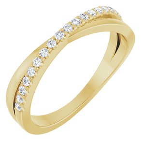 14K Yellow 1/5 CTW Natural Diamond Criss-Cross Ring