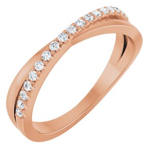 14K Rose 1/5 CTW Natural Diamond Criss-Cross Ring