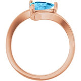 14K Rose Natural Swiss Blue Topaz Ring