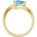 14K Yellow Natural Swiss Blue Topaz Ring