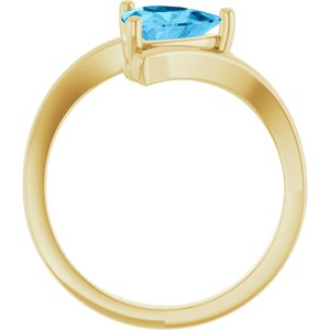 14K Yellow Natural Swiss Blue Topaz Ring