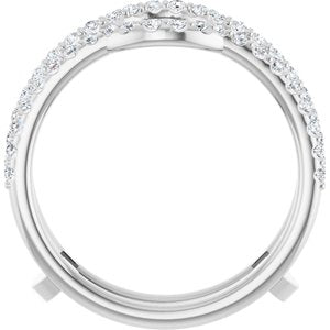 14K White 3/8 CTW Natural Diamond Ring Guard