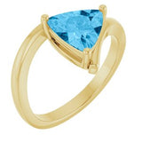 14K Yellow Natural Swiss Blue Topaz Ring