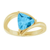 14K Yellow Natural Swiss Blue Topaz Ring