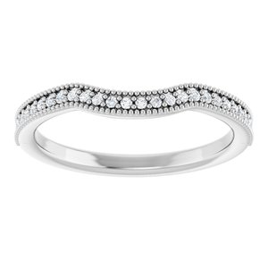 14K White 1/8 CTW Natural Diamond Contour Band