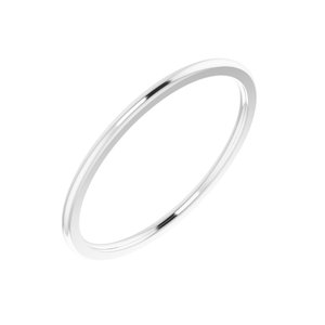 10K White 1 mm Comfort-Fit Half Round Band Size 19