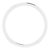 10K White 1 mm Comfort-Fit Half Round Band Size 19.5