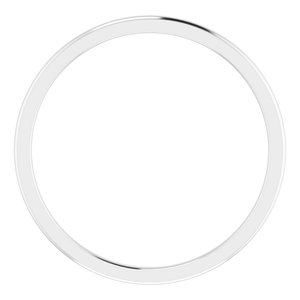 10K White 1 mm Comfort-Fit Half Round Band Size 19