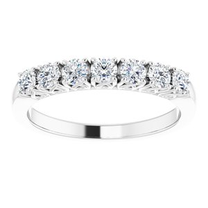14K White 1/2 CTW Natural Diamond Anniversary Band