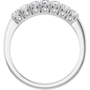 14K White 3/8 CTW Natural Diamond Anniversary Band