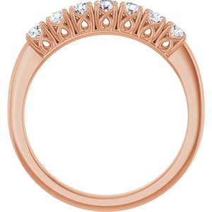 14K Rose 3/8 CTW Natural Diamond Anniversary Band