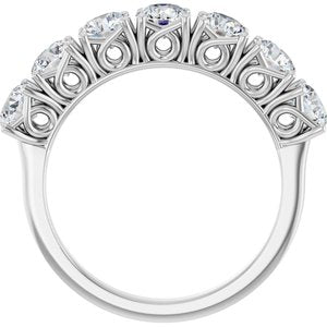 14K White 1 5/8 CTW Natural Diamond Anniversary Band