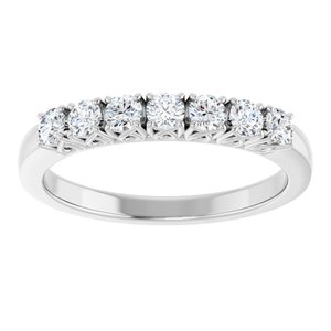 14K White 3/8 CTW Natural Diamond Anniversary Band