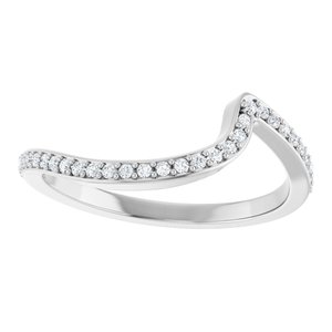 14K White 1/8 CTW Natural Diamond Band for 5.2 mm Round Ring