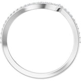 14K White 1/8 CTW Natural Diamond Band for 4.4 mm Round Ring