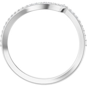 14K White 1/8 CTW Natural Diamond Band for 4.4 mm Round Ring
