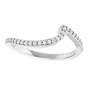 14K White 1/8 CTW Natural Diamond Band for 4.4 mm Round Ring