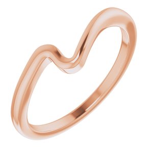 14K Rose Band for 4.4 mm Round Ring