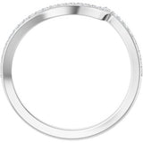 14K White 1/8 CTW Natural Diamond Band for 5.2 mm Round Ring