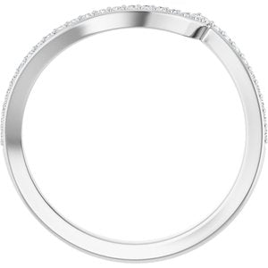 14K White 1/8 CTW Natural Diamond Band for 5.2 mm Round Ring