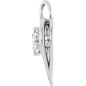 14K White 3/8 CTW Natural Diamond Pendant
