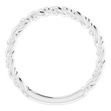 14K White Stackable Rope Ring