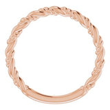 14K Rose Stackable Rope Ring