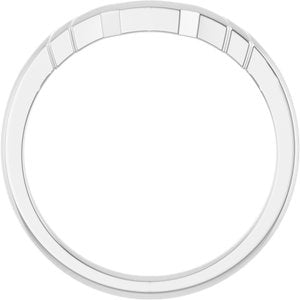 14K White Band for 7x5 mm Emerald Ring