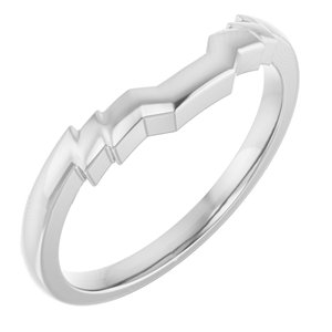 14K White Band for 7x5 mm Emerald Ring