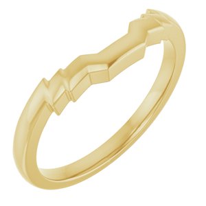 14K Yellow Band for 7x5 mm Emerald Ring