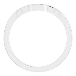 14K White Band for 6x4 mm Emerald Ring